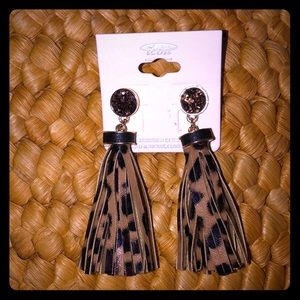 Leopard fringe earrings